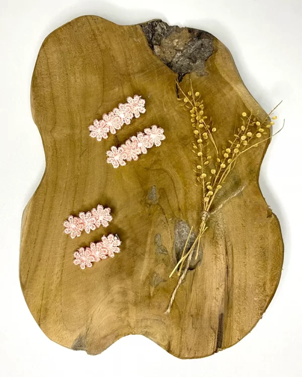 Alligatorclips Roze Bloemen