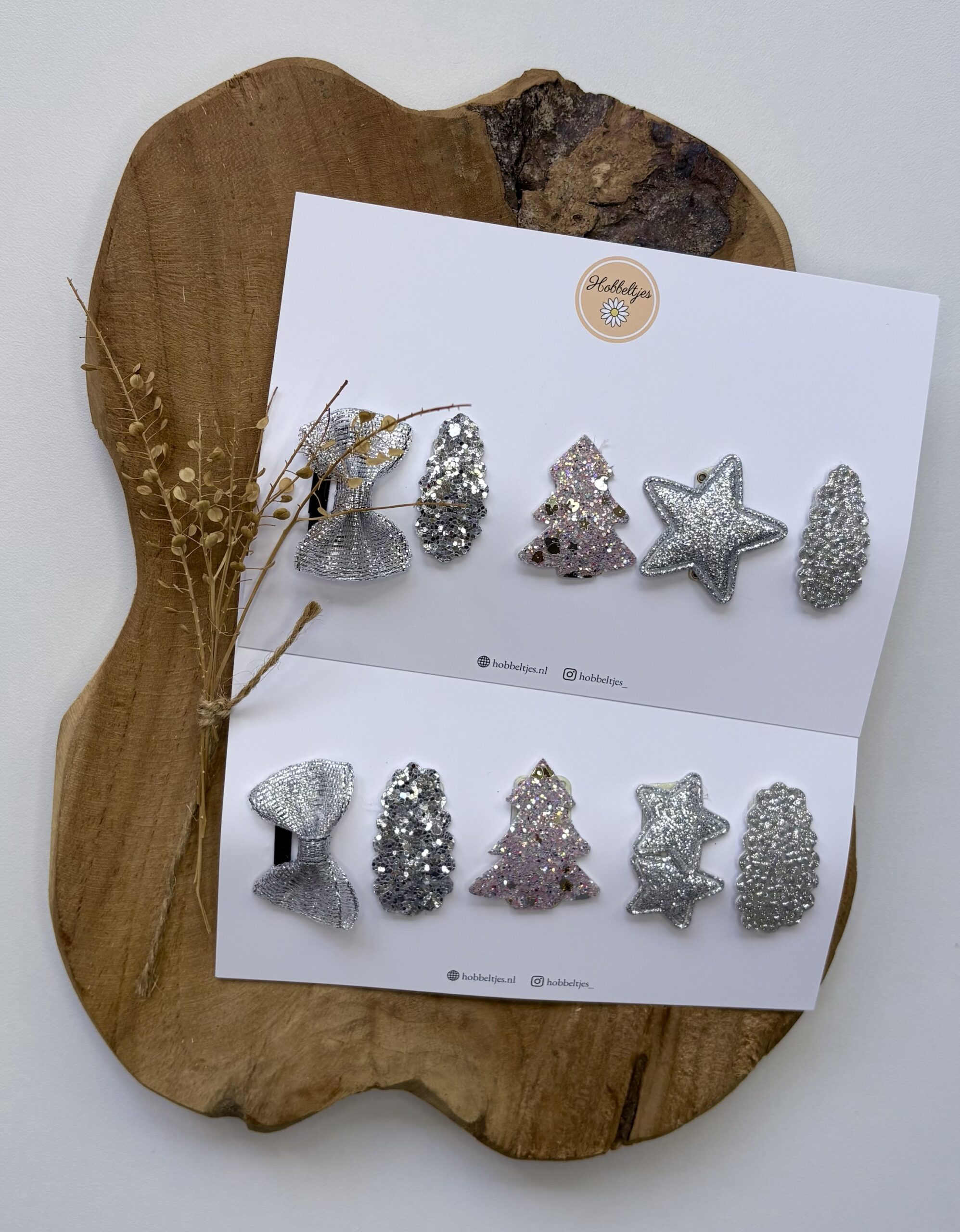 Cadeausetje antislip haarclipjes Christmas – Silver