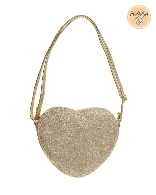 Love Heart Gold Glitter Bag | Rockahula