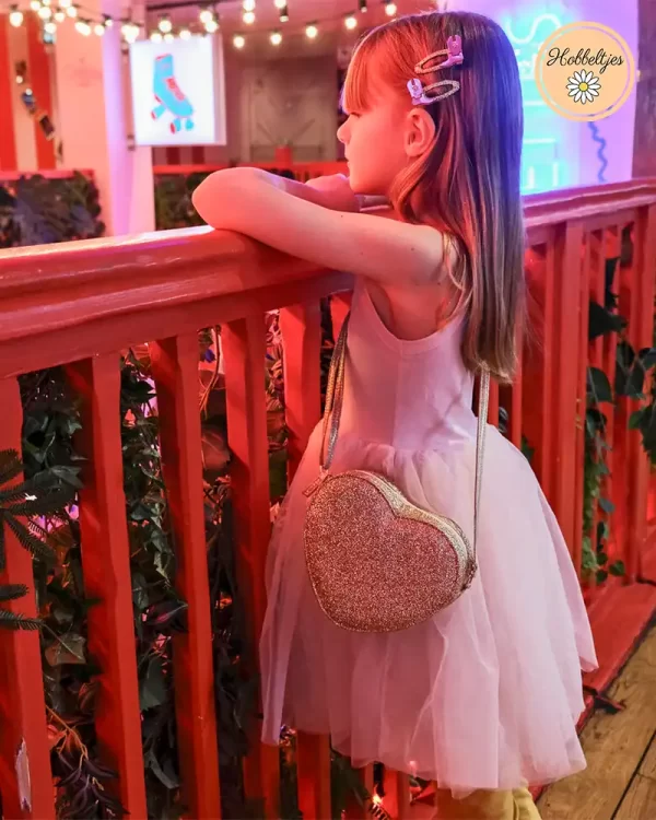 Love Heart Gold Glitter Bag | Rockahula - Afbeelding 2
