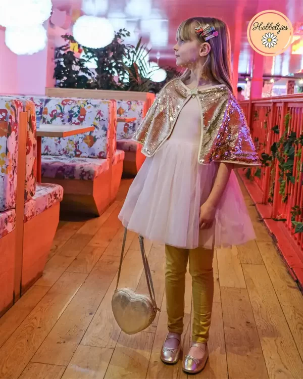 Love Heart Gold Glitter Bag | Rockahula - Afbeelding 3