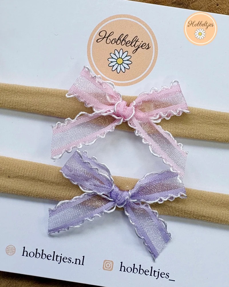 Baby Haarbandjes Kanten Strik | Zacht Nylon - Afbeelding 2