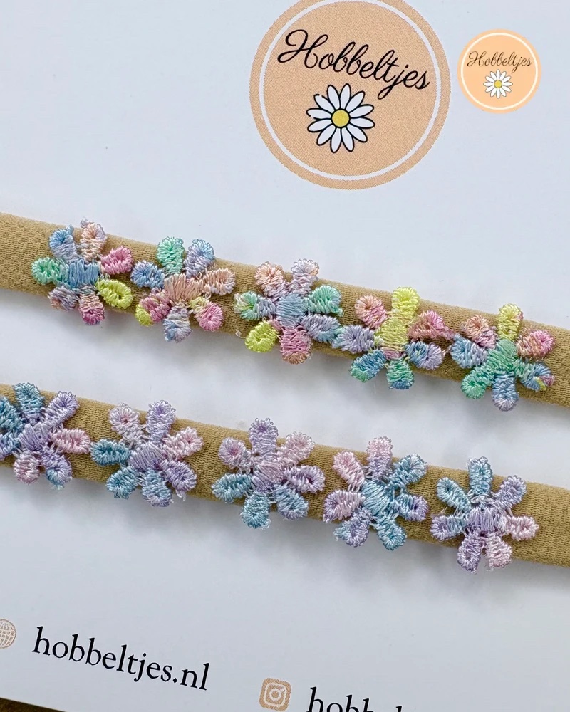 Baby Haarbandjes Rainbow Flowers | Zacht en Comfortabel - Afbeelding 2