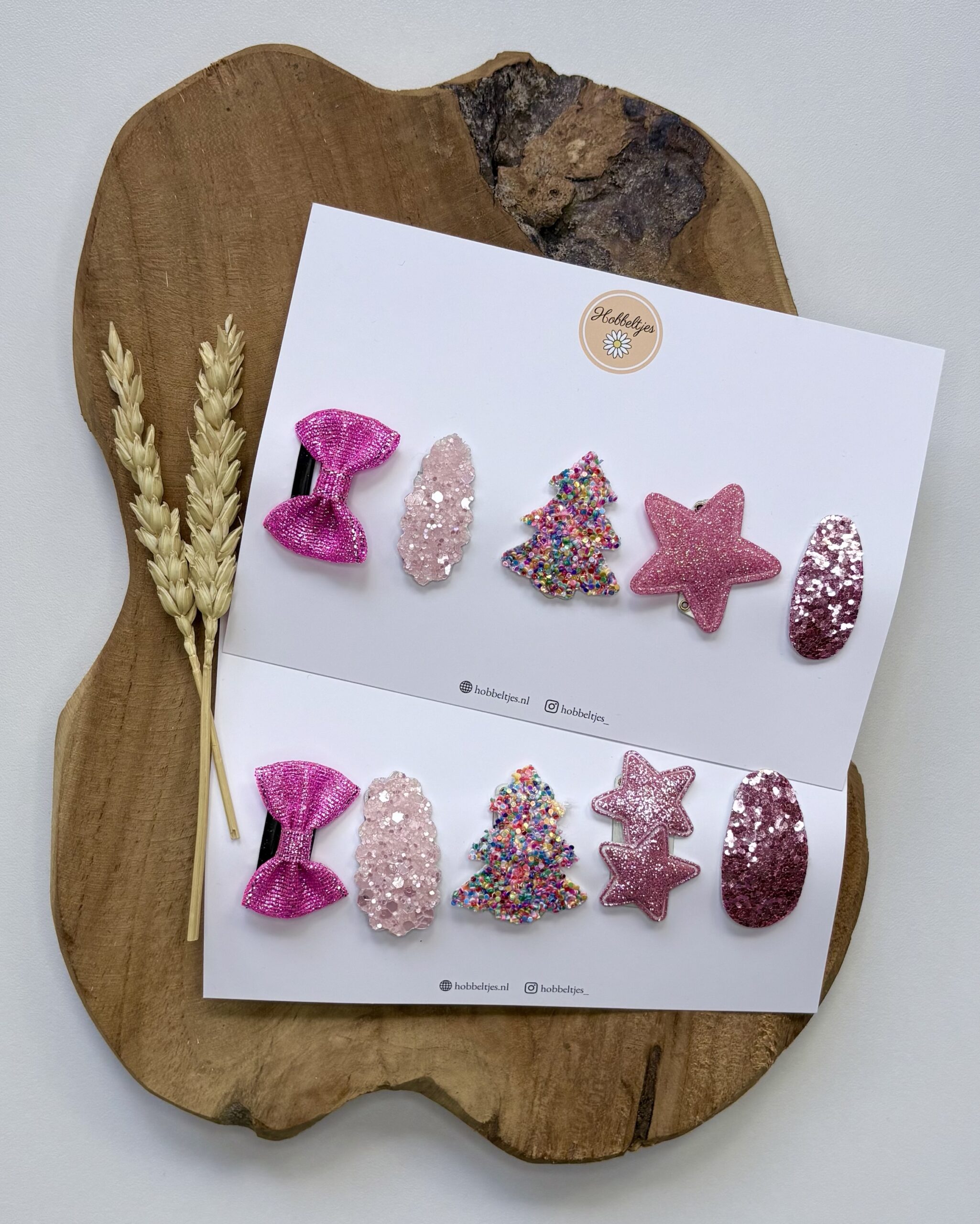 Cadeausetje antislip haarclipjes Christmas - Pink